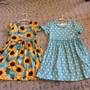 2 Girls' Short Sleeve Casual Dresses